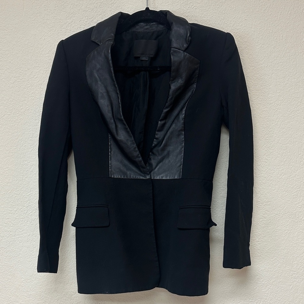 Alexander Wang Black Blazer with Leather Accents size 4